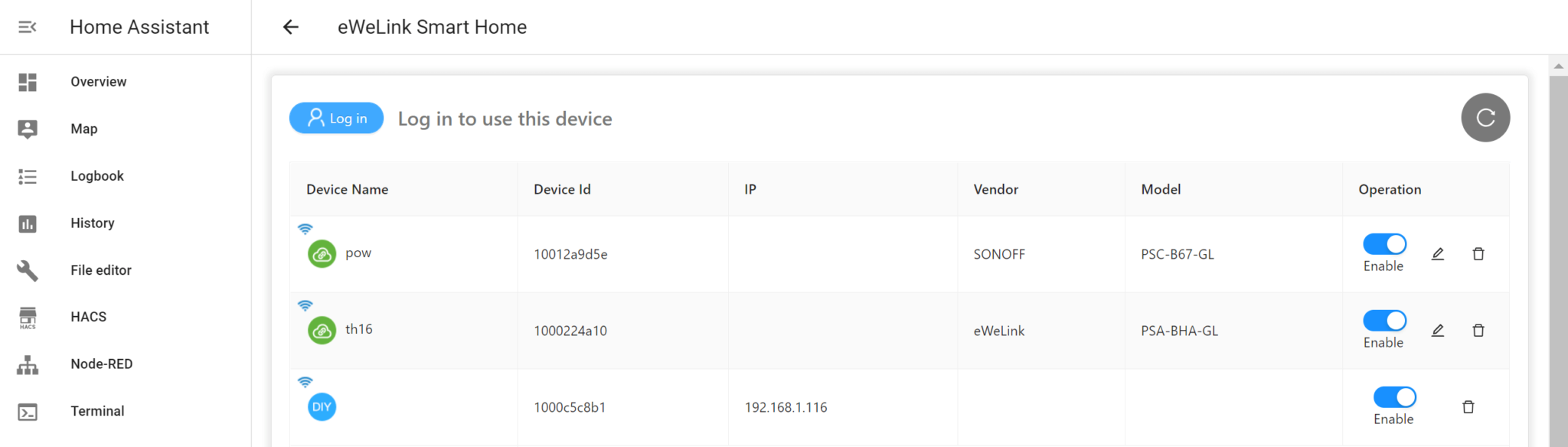 eWeLink connect to Home Assistant - eWeLink