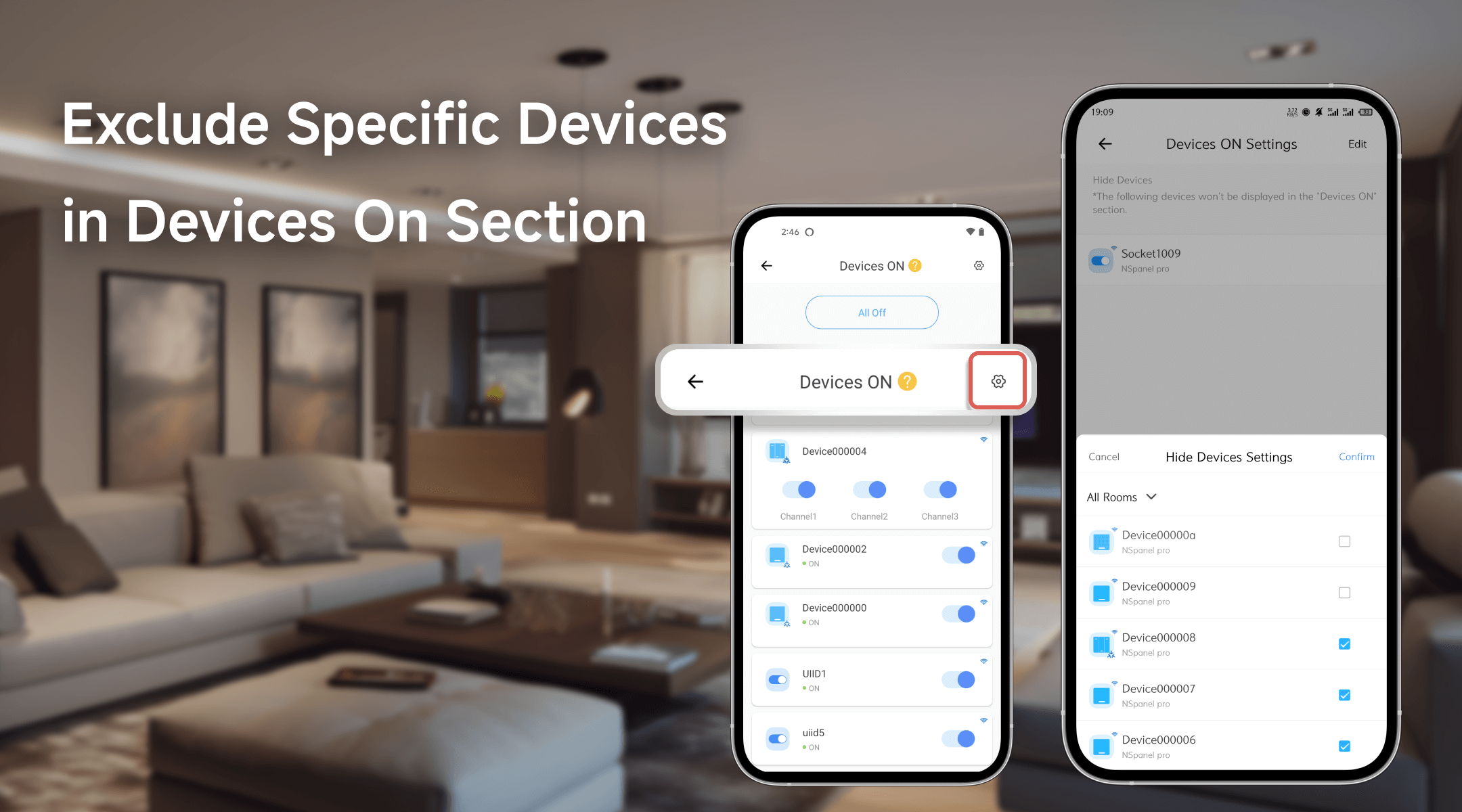 Exclude Specific Devices in Devices On Section