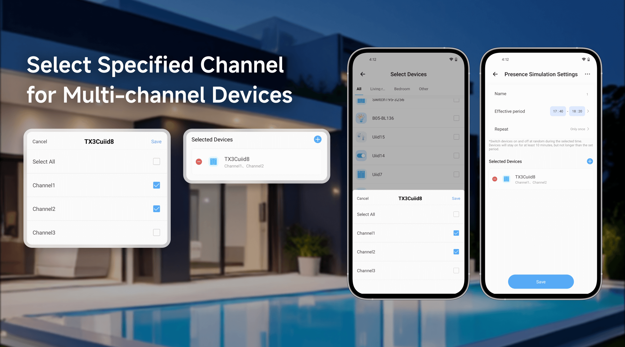 Select Specified Channel for Multi-Channel Devices in Presence Simulation