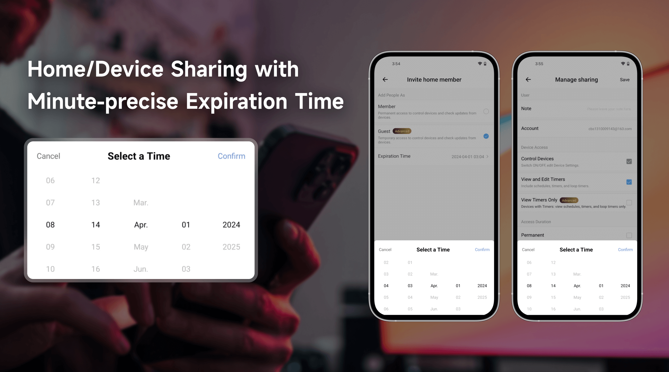 Home/Device Sharing with Minute-precise Expiration Time