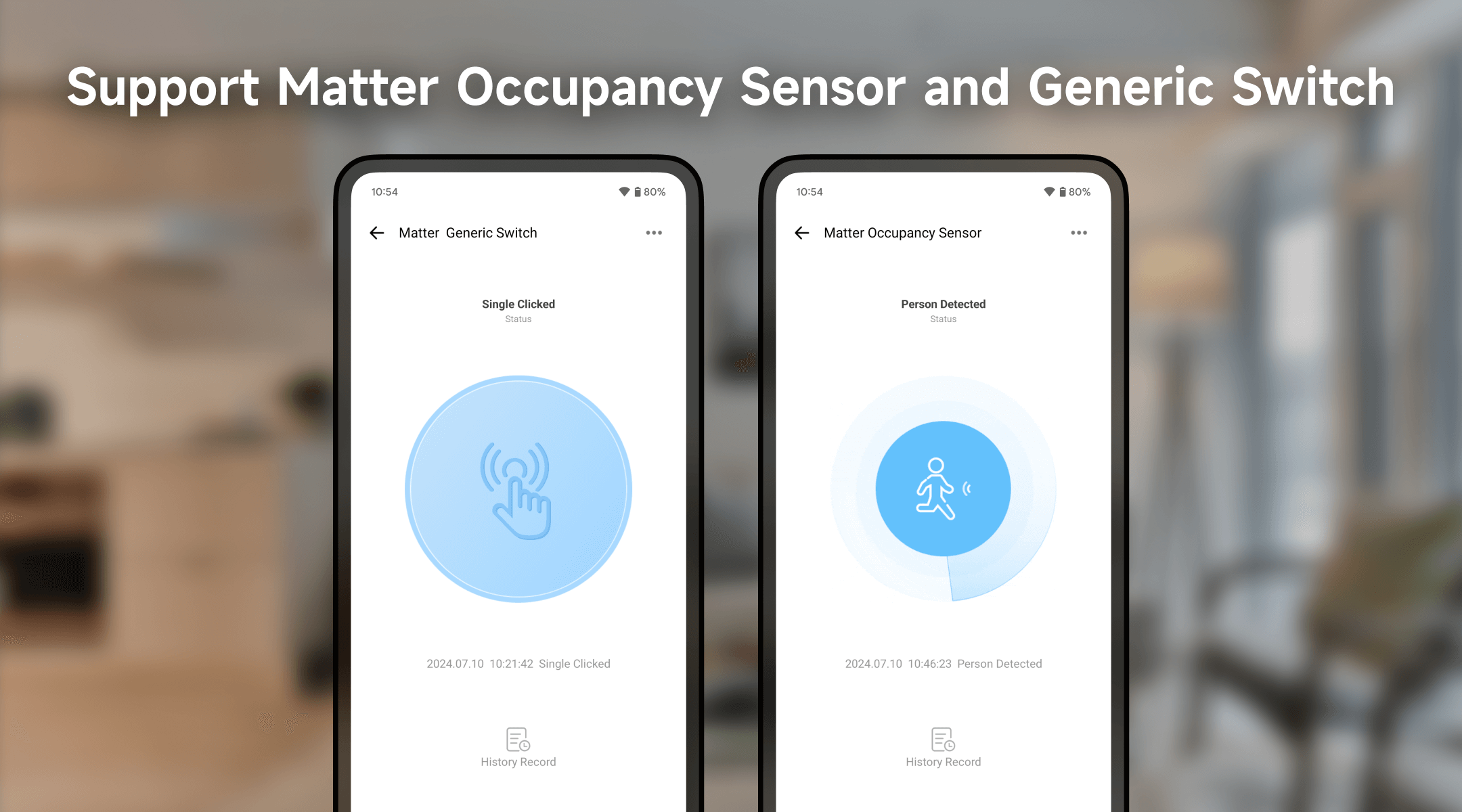 Support Matter Occupancy Sensor and Generic Switch