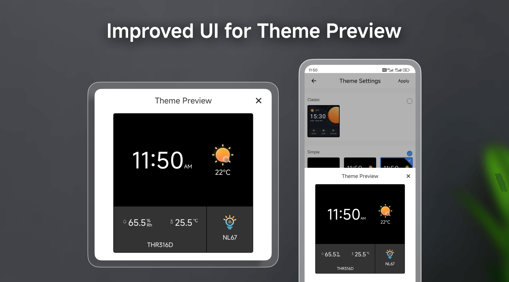 Improved UI for Theme Preview