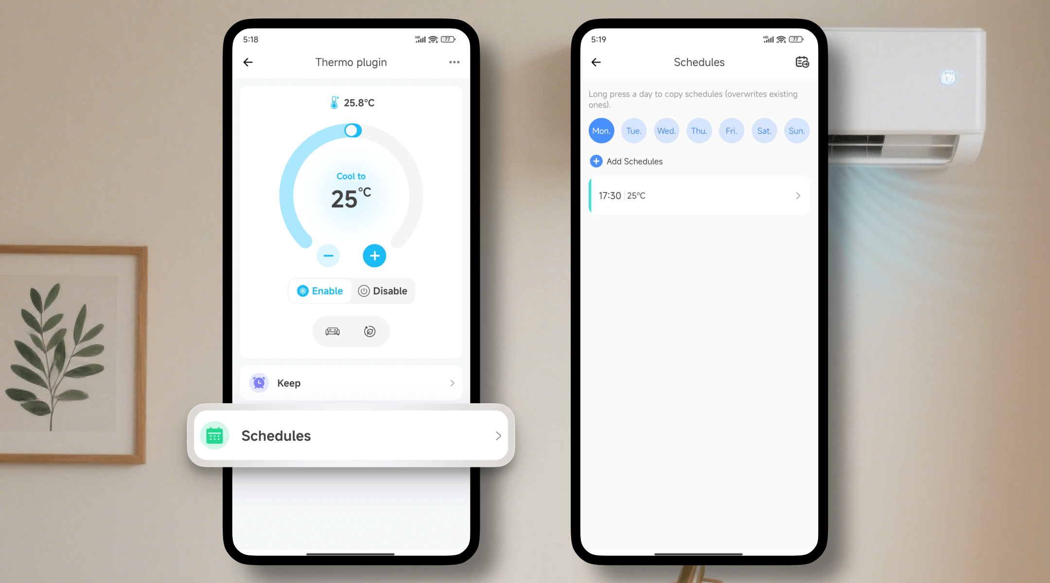 Scheduled Pre-Cooling or Pre-Heating
