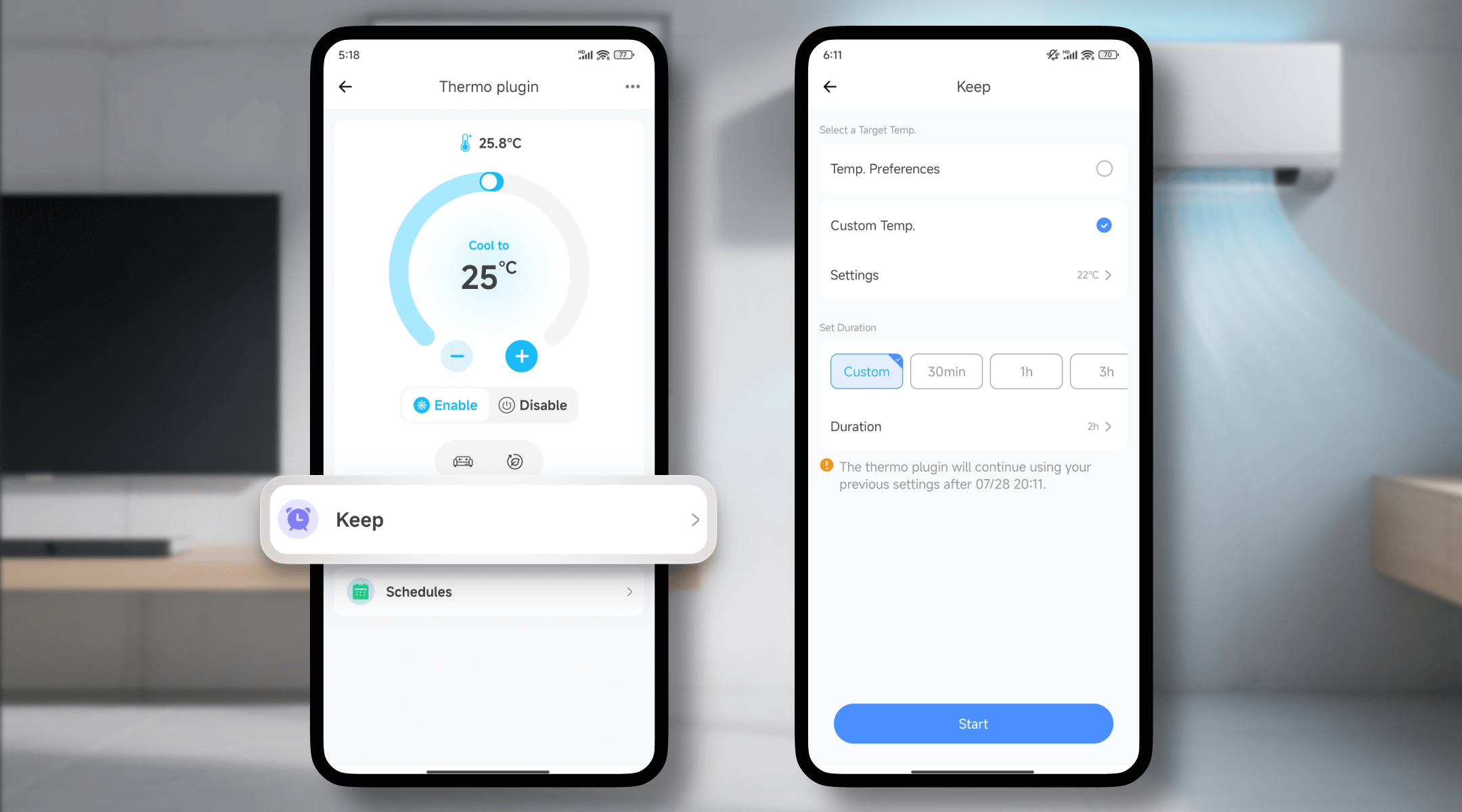 Temperature Hold with Keep